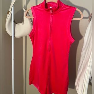 Neon pink romper